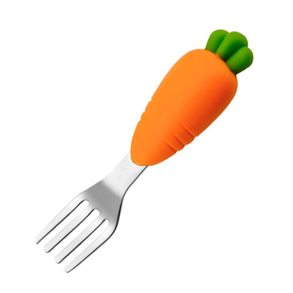 Preva Children Utensil Reusable Carrot Shape Baby Food Feeding Alat Makan Anak