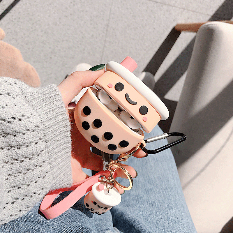 Casing Soft Case Silikon Motif Boba Kawaii Untuk Airpods Pro 3 / 2