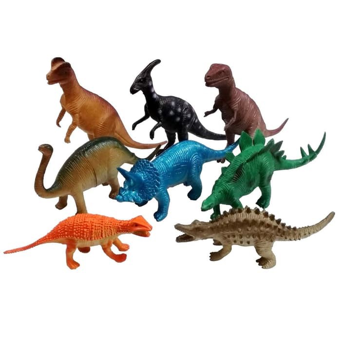 Dinosaurus Karet isi 8 pcs F283 Mainan Anak Edukasi Laki laki Perempuan Koleksi Dino Set