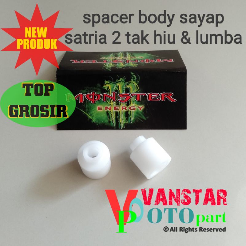 spacer bos body sayap satria 2 tak hiu lumba set 2 biji