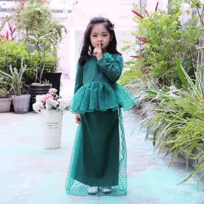 Terusan muslim anak seribu payet baju anak perempuan gamis lebaran pesta ulang tahun ultah dress peplum