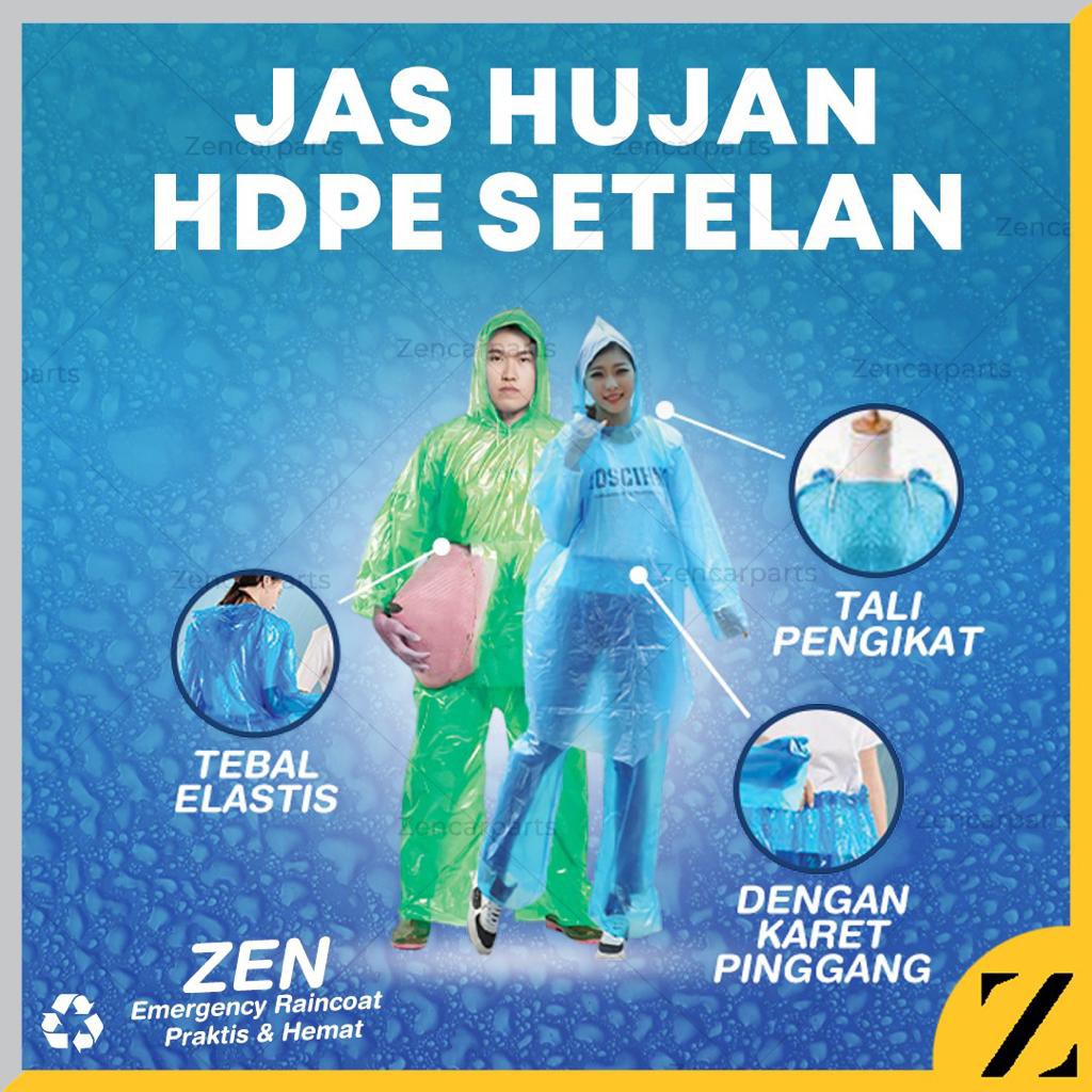 Jas Hujan LDPE HDPE Plastik Setelan Baju Celana Raincoat Kualitas Bambu Travel Ringan RIngan Murah