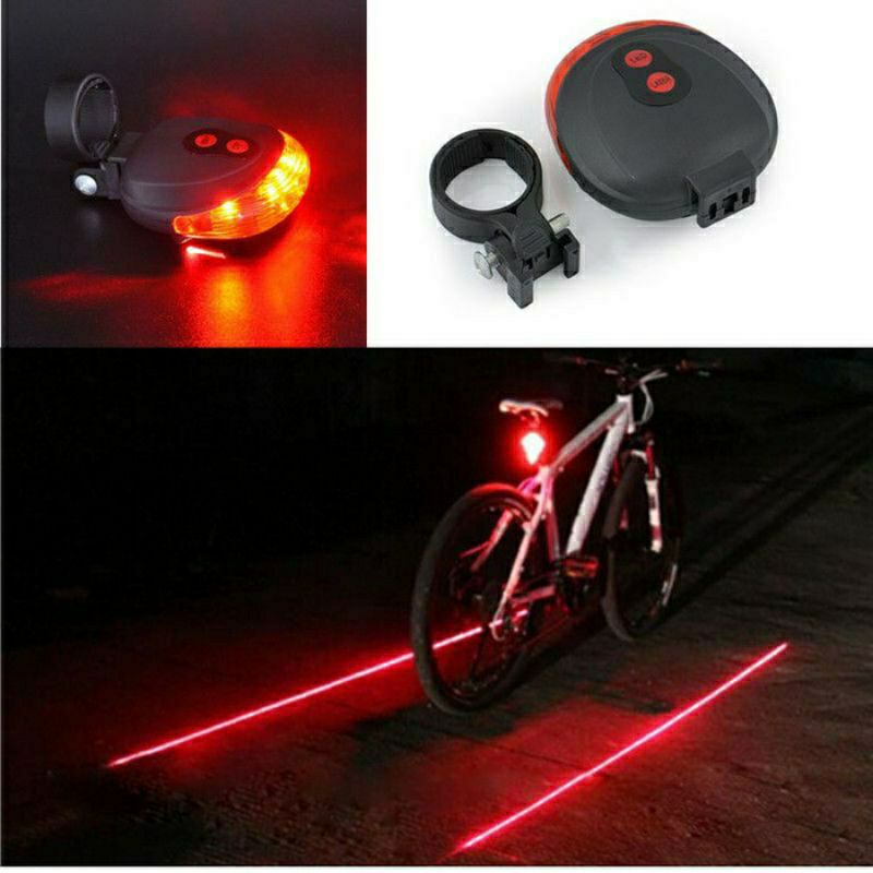 Lampu LED belakang merah sepeda gowes 4 mode recharge usb kelap kelip ontel