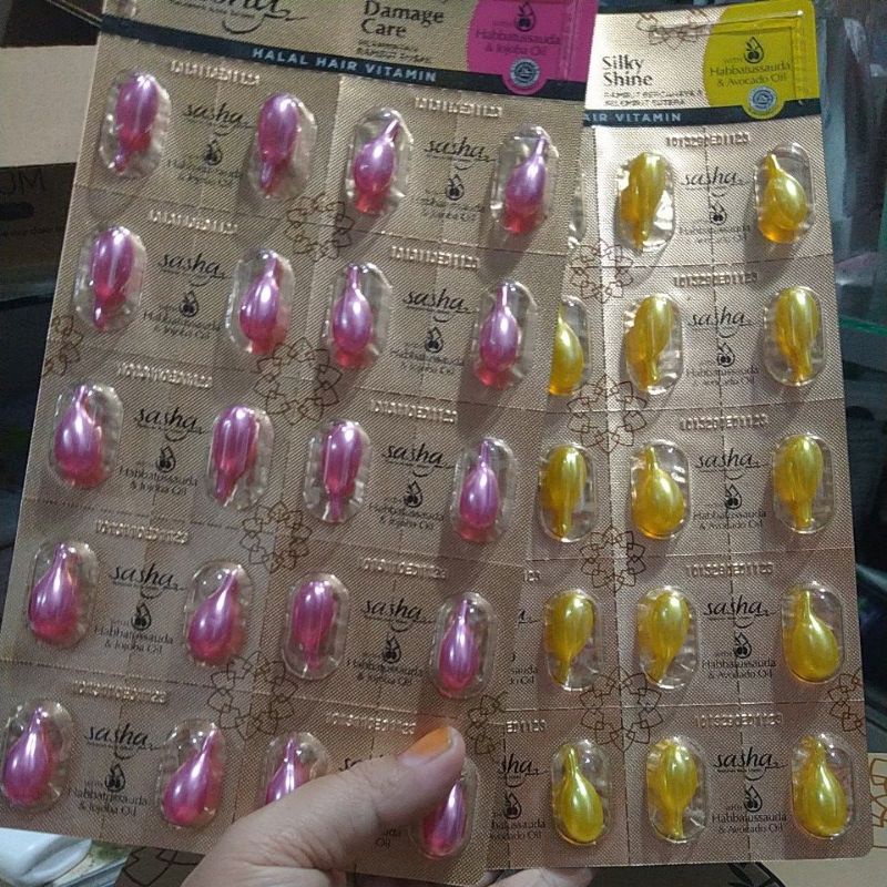 Sasha hair vitamin rambut isi 20 kapsul