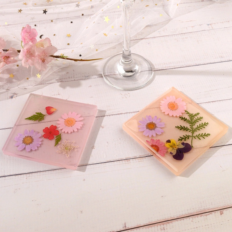 8 Pcs Cetakan Coaster Resin Epoksi Bahan Silikon Untuk Membuat Kerajinan DIY