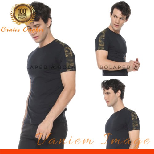 Kaos STRIPE ARMY / Baju distro polos pria shoulder list CASUAL LORENG