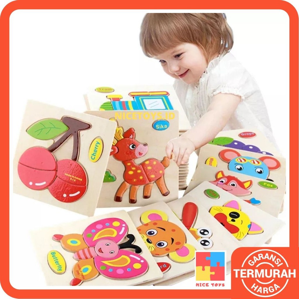 Puzzle Kayu 2D Wooden Puzzle Mini Puzzle Kayu Mainan Puzzle Anak Mainan Kayu Wooden Toys Mainan Kayu