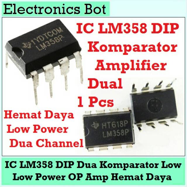 [EBS] IC LM358 P DIP Dual Komparator Low Power OP AMP