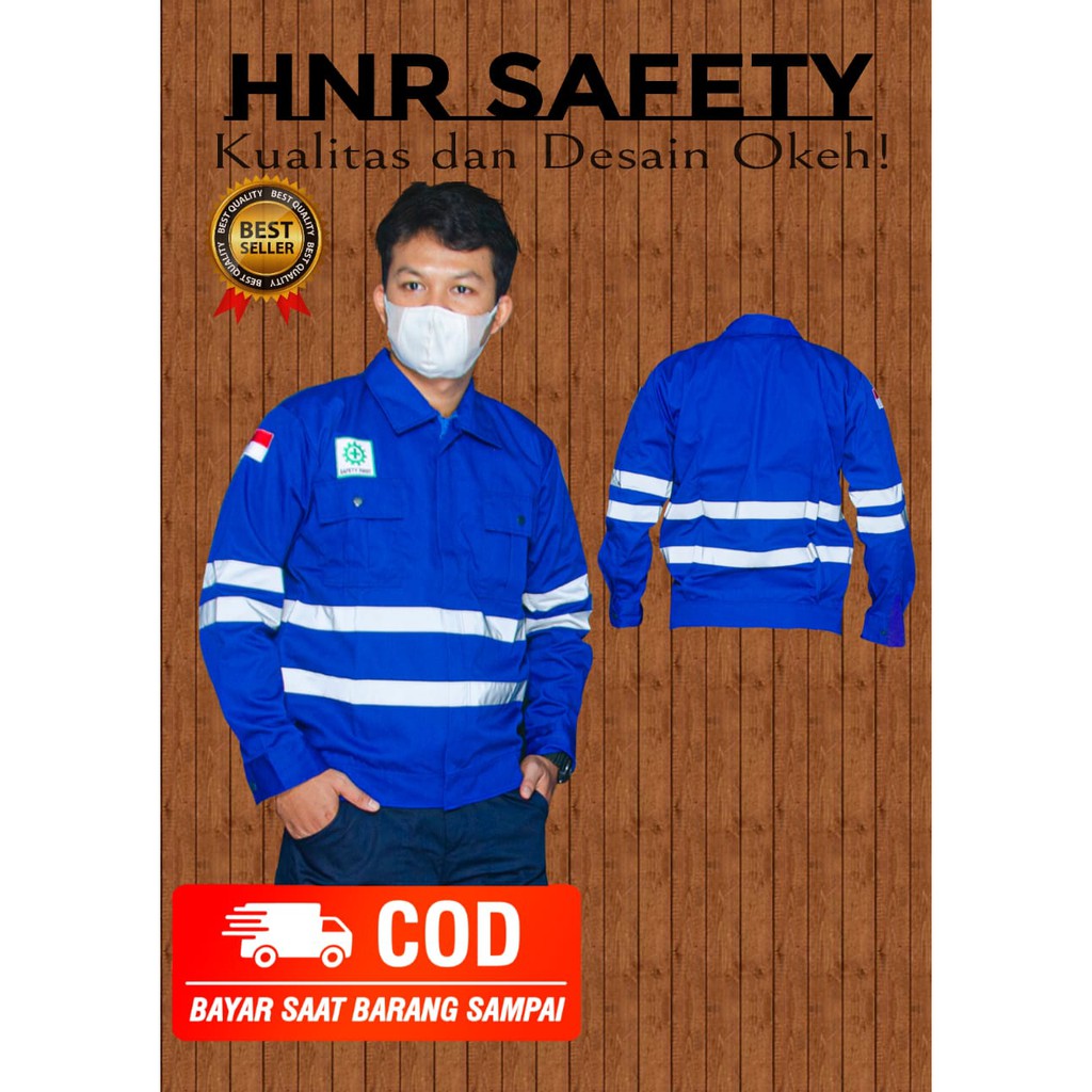 Wearpack Atasan Safety / Baju Safety Atasan Biru Tambang