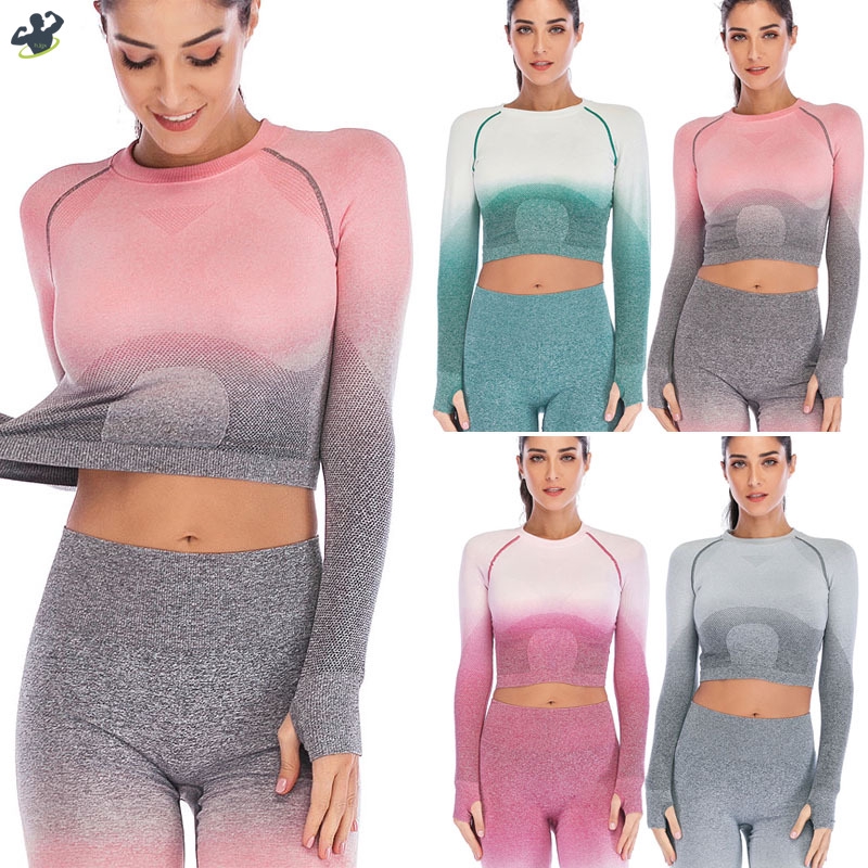 Ll Kaos T Shirt Wanita Lengan Panjang Bahan  Breathable 