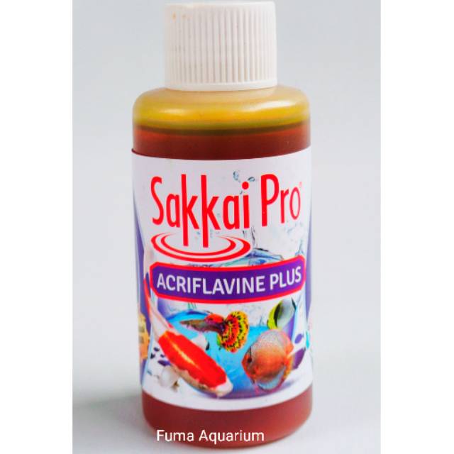 Sakkai Pro Acriflavine Plus 100ml Sakkai Kuning Obat Khusus Ikan Hias akuarium