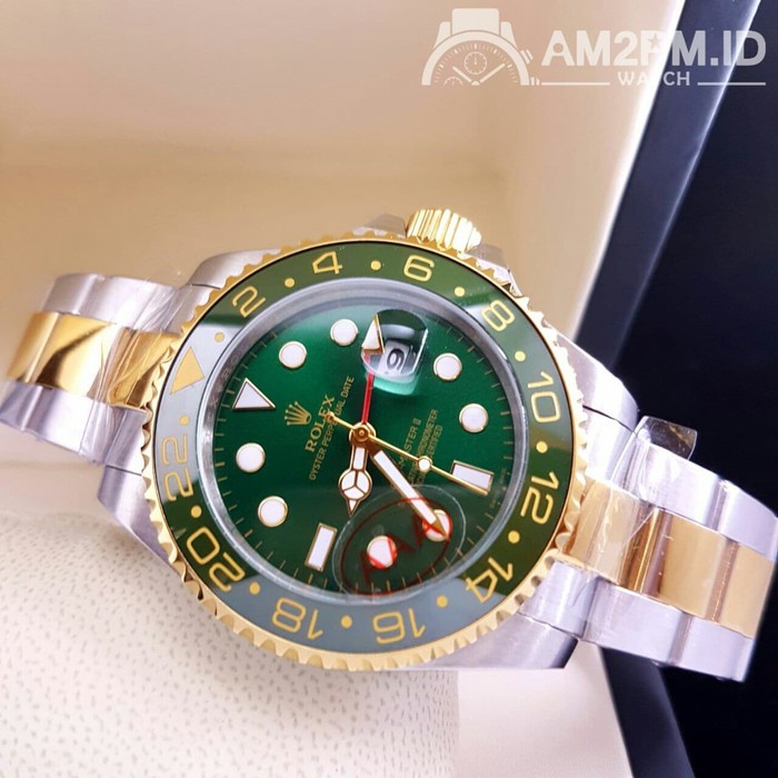 Suplier Jam Tangan Rolex GMT Master II Automatic Two Tone Green
