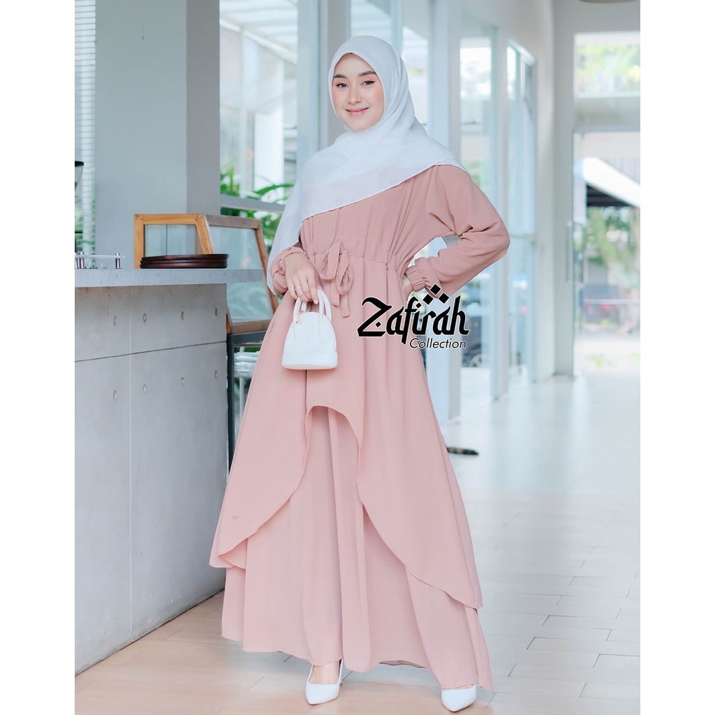 Gamis Malaysia Polos Terbaru Zafirah Collection - Mahira Dress Muslim