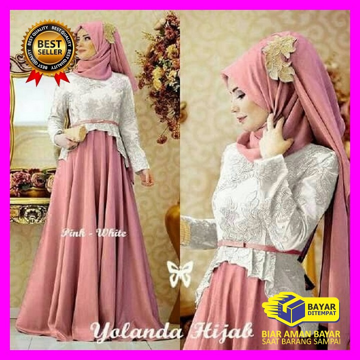 Guenesa Maxy Baju Gamis Wanita Terbaru Gamis Wanita Model Kekinia Fk327 Hijab Maxi Yolanda Jersey Shopee Indonesia