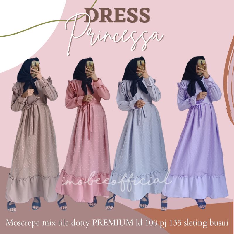 DRESS PRINCESSA // GAMIS TILE DOTTY //MAXY RUFFLE TILE