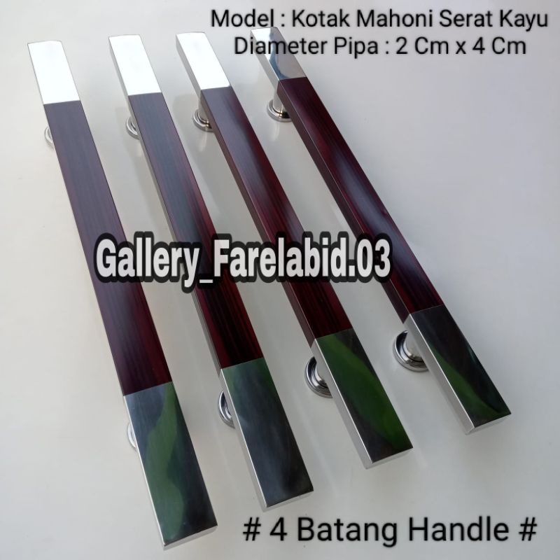 4 Pcs Handle Pintu Rumah Stainless Steel Kotak 80 Cm Gagang 60 Cm Tarikan Pegangan Pintu Minimalis Kupu Tarung 45 Cm