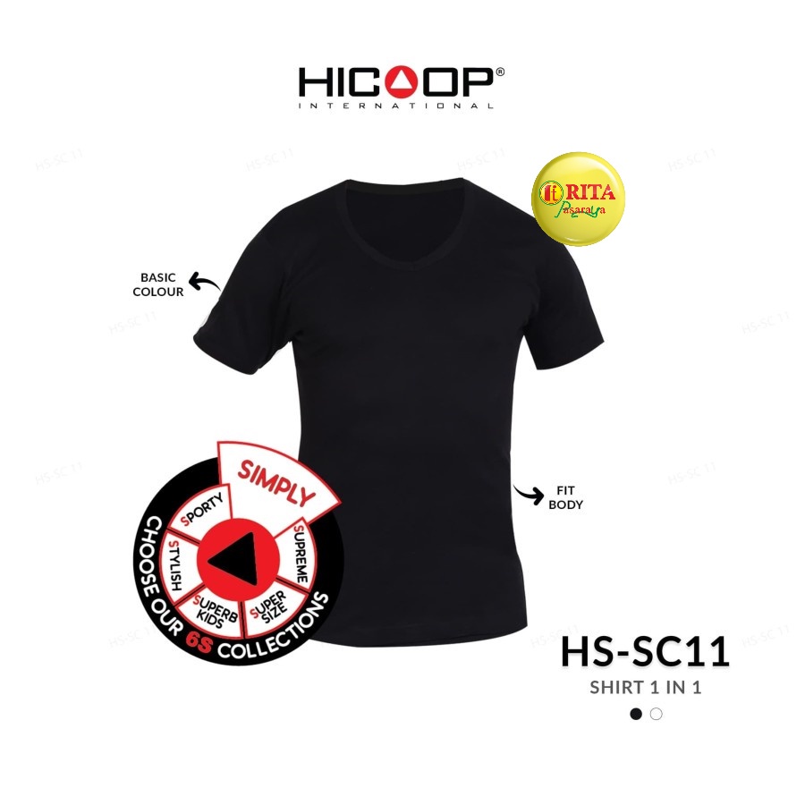 Hicoop T-Shirt Hssc-11/ T-Shirt Hicoop/Kaos Oblong Pria/ Kaos Polos/ Kaos Hicoop/ Kaos Dalam Pria