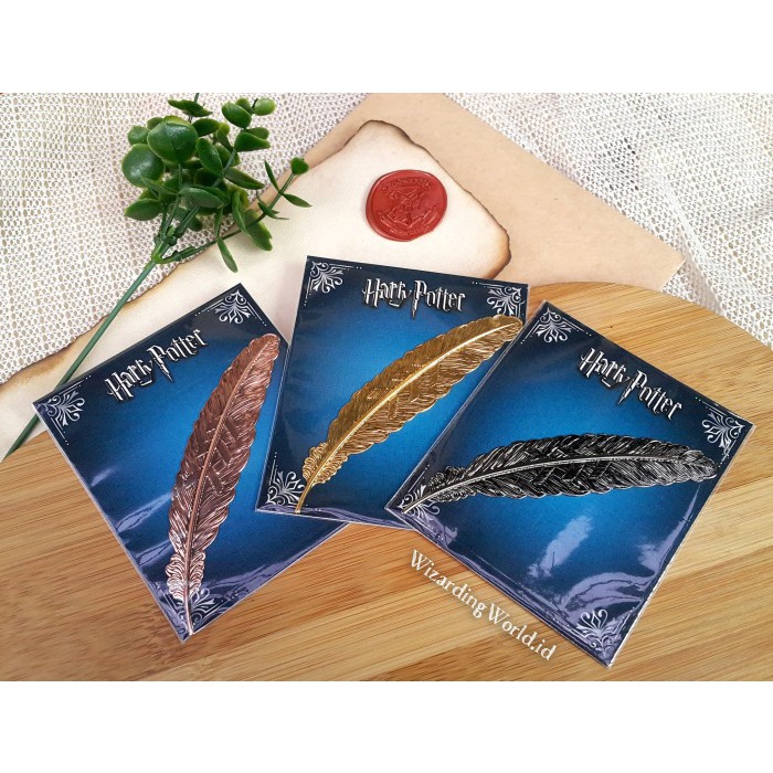 

READY Pembatas Buku Bookmark Bulu Feather Metal Harry Potter Fantastic Beast - Rose Gold TERBARU