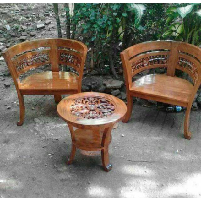Kursi teras jati ukiran mebel Jepara