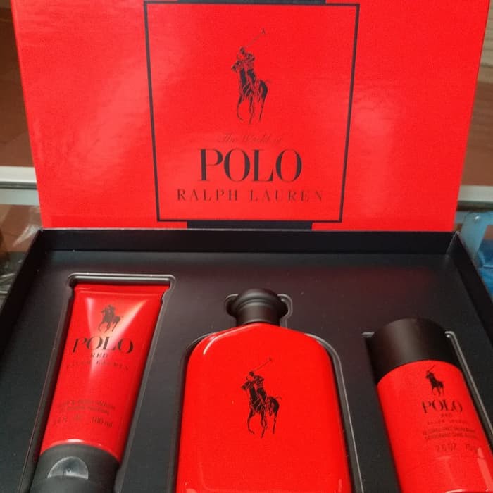 Original Parfum Ralph Lauren Polo Red Gift Set isi 3pcs