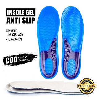 Alas Sepatu Olahraga Bahan Silicon Gel Anti Slip Insole Shock Absorb Gel Orthotic Arch Import