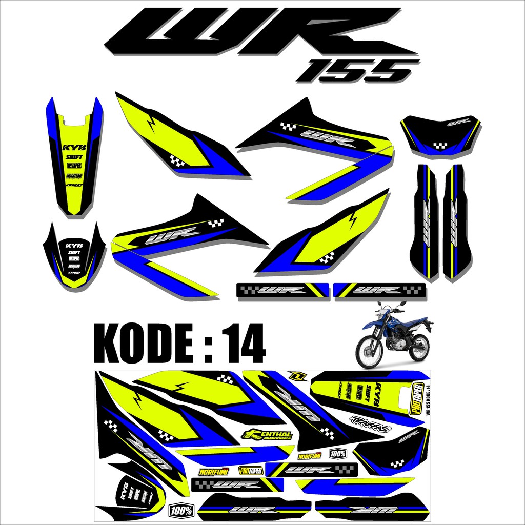 (COD)Sticker Striping Stiker Lis Variasi Trill WR 155 Desain Supermoto DMX 14