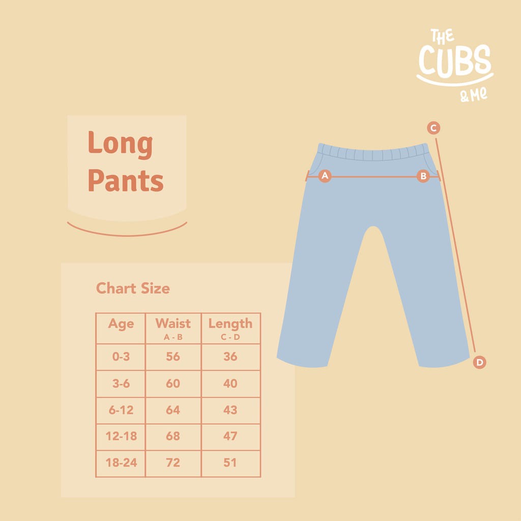 Babygiggles -  THE CUBS &amp; ME Long Pants / Bawahan Anak Unisex 0-2 Tahun