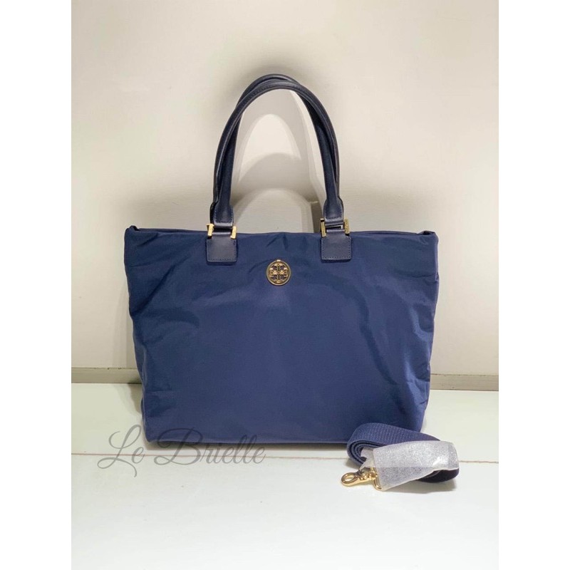 PRELOVED tas TORY BURCH ORIGINAL Dena Normandy tote bag - navy