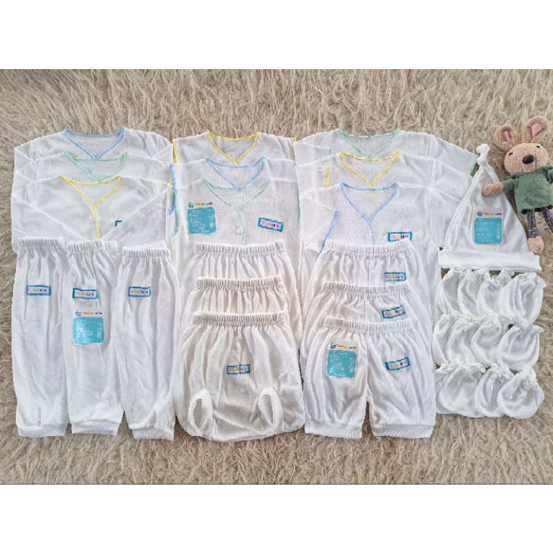 Paket Perlengkapan Baju Bayi celana kado sarung tangan Baru Lahir / Newborn Aqiqah/Baptis 22pcs SNI promo 8.8