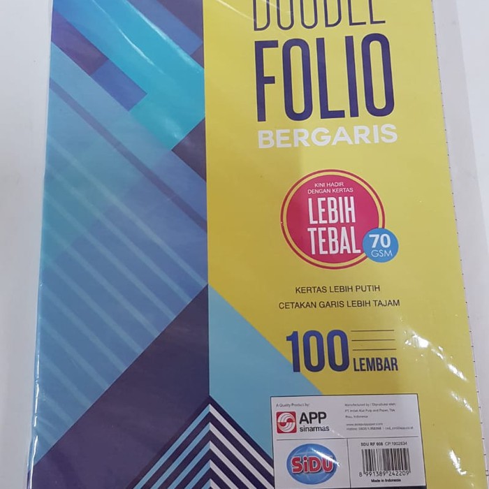 

Kertas Double Folio Bergaris SIDU / Sinar Dunia / SDU RF 100 Lembar