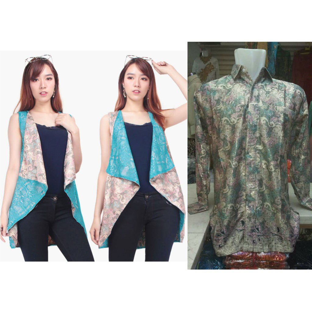Couple Lindar 2in1 Outer Bolero Blazer Dan Kemeja Batik Pria