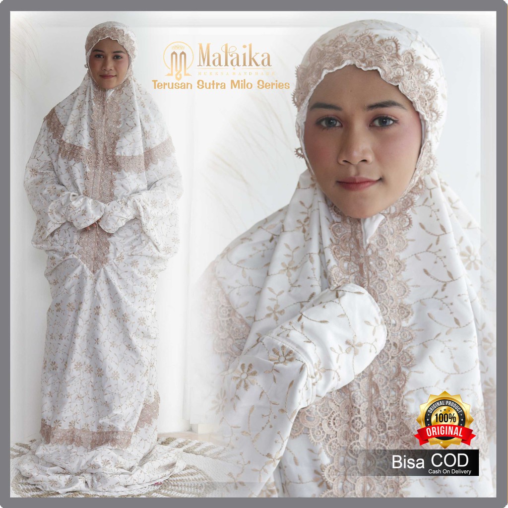 Malaika Mukena Dewasa Mukena Terusan Sutra Milo Mukenah Terusan Jumbo Mukena Premium Travel Renda