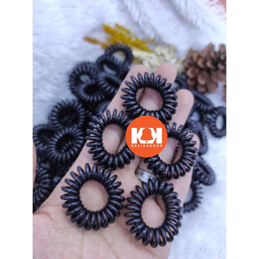 IKAT RAMBUT SPIRAL KABEL UKURAN 5CM / KUNCIRAN RAMBUT SPIRAL KABEL / KUNCIRAN SPIRAL BESAR / KUNCIRAN SPIRAL KECIL / IKAT RAMBUT KARET/ IKAT RAMBUT KABEL