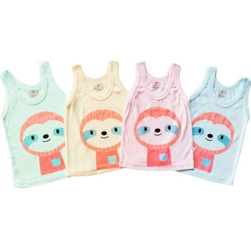 Plazababyku KAOS SINGLET MOTIF WARNA ANAK kaos dalam oblong anak laki2 dan perempuan newborn-3th