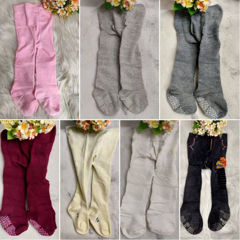 Legging Bayi Polos &amp; Motif / Legging Bayi Premium Footstep Untuk Bayi Usia 6-12 Bulan Celana Bayi