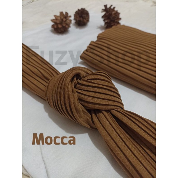 Hijab Kerudung Pashmina Plisket Warna Mocca Murah