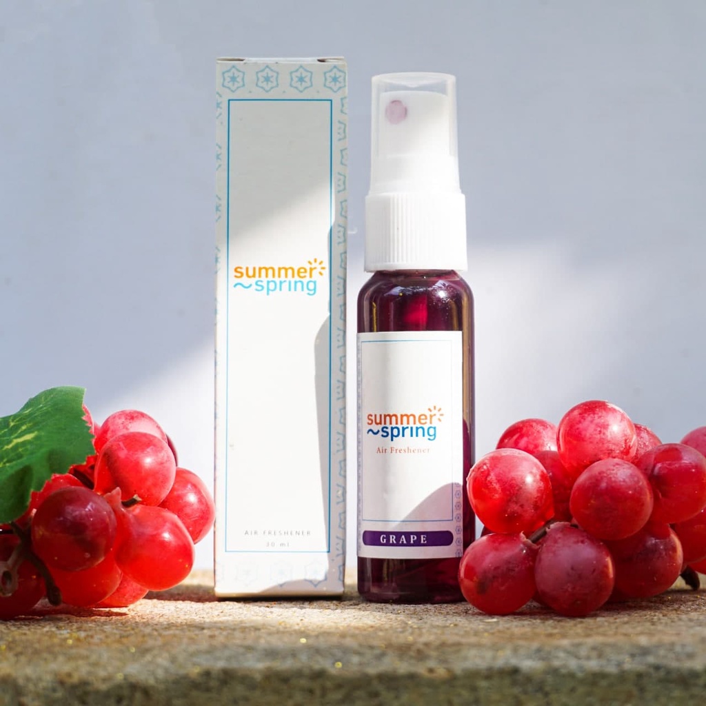 Pengharum Pewangi AC Mobil Ruangan Kamar Parfum Kamar Mandi Toilet Spray Aroma Grape Summer Spring