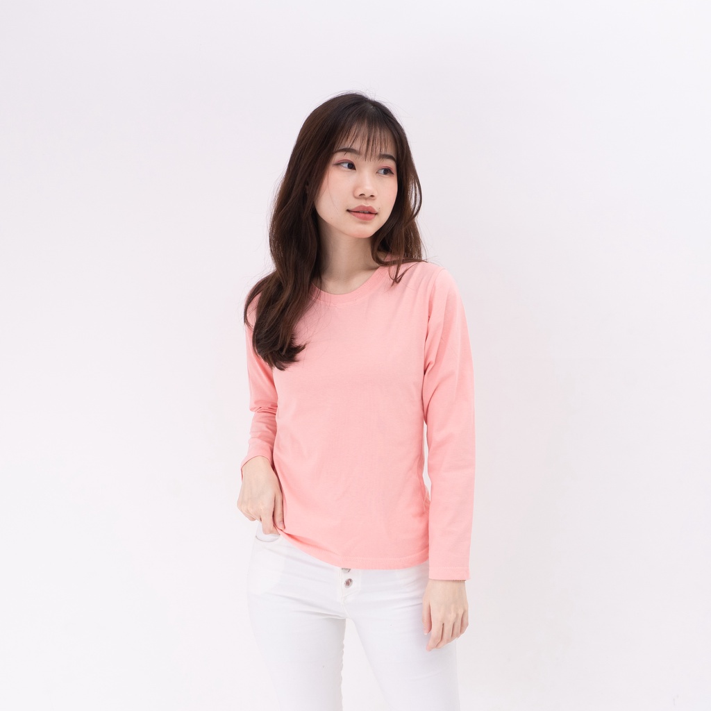 BEE - Kaos Polos / Tshirt Wanita Sensei Cotton Combed Baju Lengan Panjang katun Premium