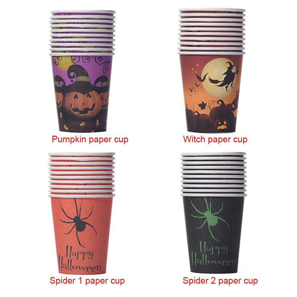 Solighter 10PCS Halloween Piring Kertas Syukuran Labu Penyihir Happy Halloween Tray