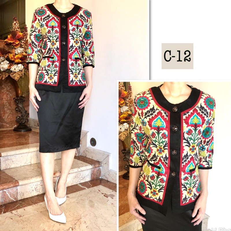 Setelan blazer wanita sisters. Setelan blazer wanita motif batik. Set blazer wanita premium mewah. B