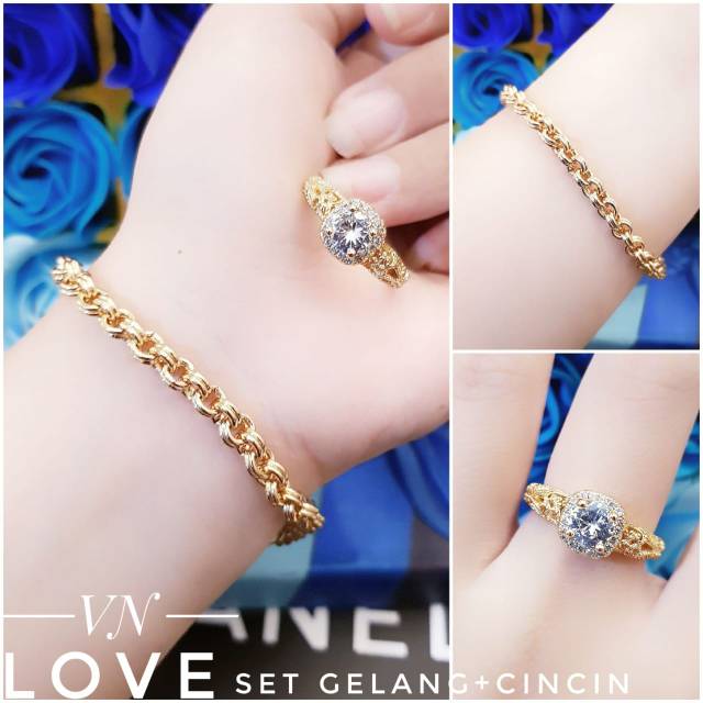 Xuping set perhiasan lapis emas 24k 1304j