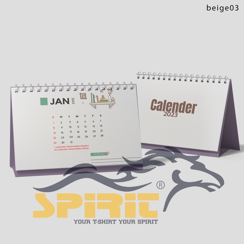 

Kalender Duduk Tahun 2023 / Kalender Meja Tahun 2023 Desian Beige