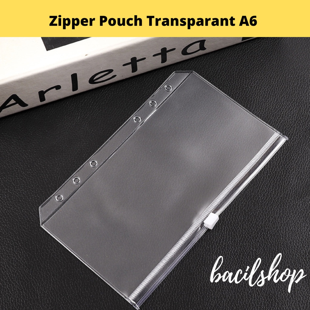 

A6 Zipper Pouch Transparan Untuk Binder