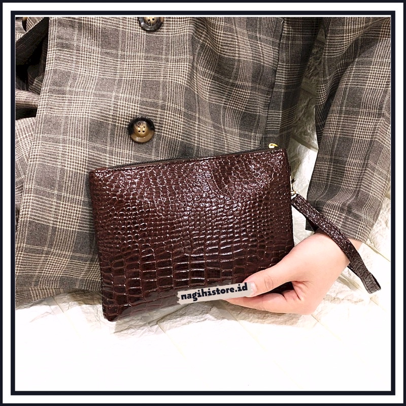 ✨NAGIHI✨ CLUTCH CROCO GLOSSY / POUCH CROCO / POUCH CROCO WANITA / DOMPET WANITA