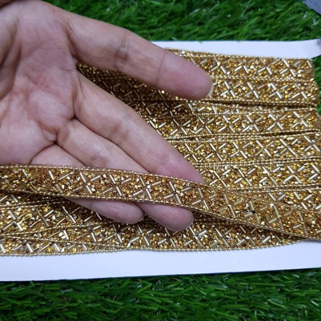 APLIKASI GOSOK WARNA GOLD EMAS PER YARD