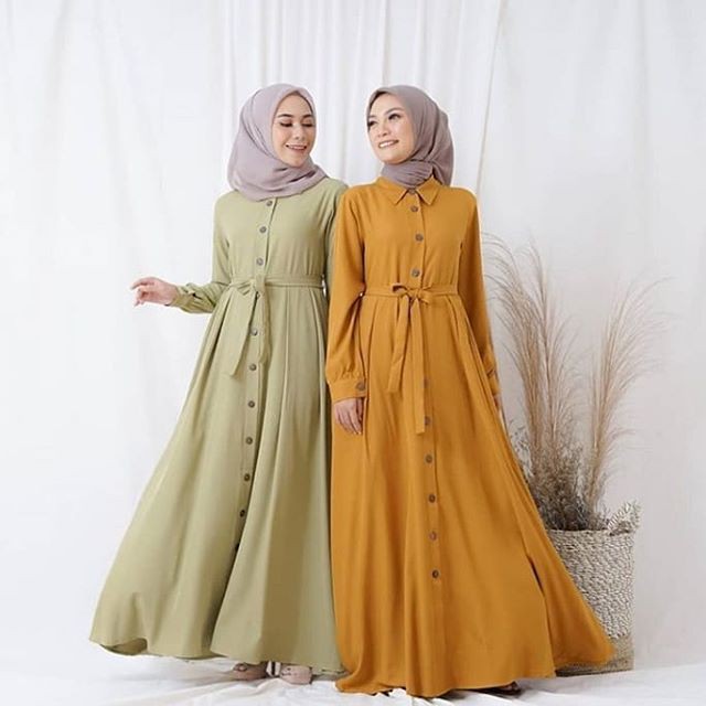 GAMIS MARINA BASIC NBC 01 HITAM BAHAN MOSCREPE POLOS CANTIK ADEM BUSUI FRIENDLY MURAH STYLE CASUAL Rahayu Store149-1