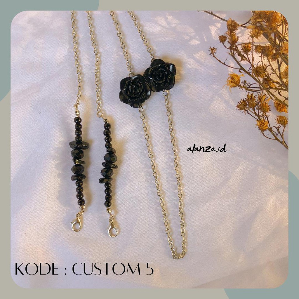 Strap Mask 2in1 Hijab / Strap Mask Cantol / Kalung Masker  / Konektor Masker/  Custom 5 by alanza.id