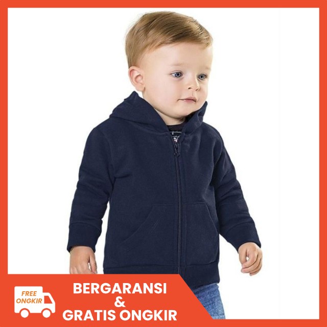 Jaket Anak Laki Laki dan Perempuan terbaru bahan flecee Polos umur 6 bulan sampai 6 tahun Murah