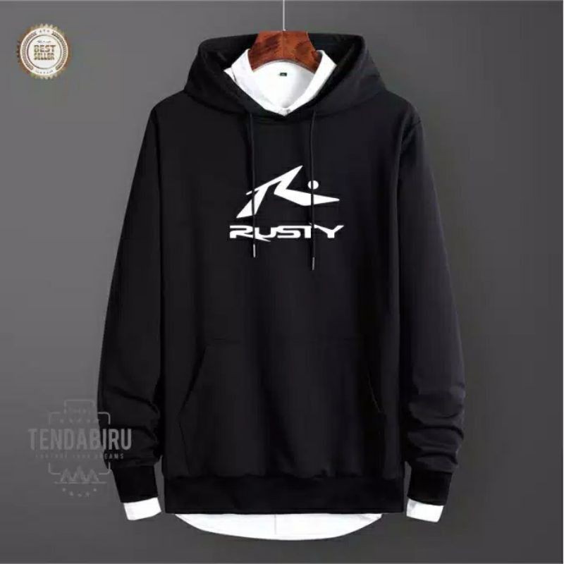 SWEATER HOODIE JEMPER FIRST RUSTY matt COTTON fleece Premium JAKET PRIA aesthetic SWEATER PRIA