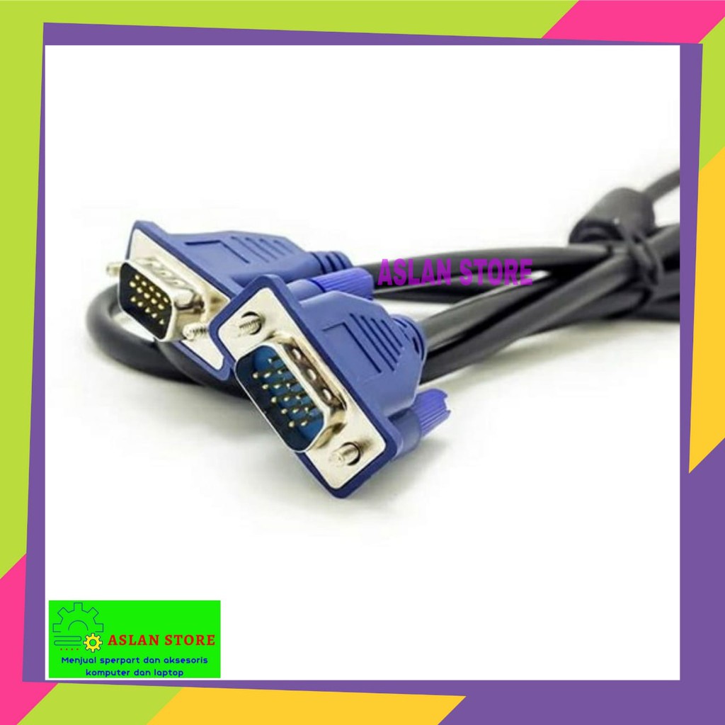 KABEL VGA 1.5M Male to Male Standard High Quality 1.5 Meter